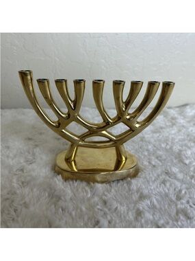 Brass Mini Menorah Chanukah Candle Holder Judaica 4X6” Chanukiah India
